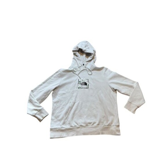 The North Face Women's Sweatshirt Size XL Gray Floral Hoodie Embroidered Outdoor - Picture 1 of 7